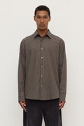 Relaxed Fit Brown Black Checked Cotton Long Sleeve Shirt