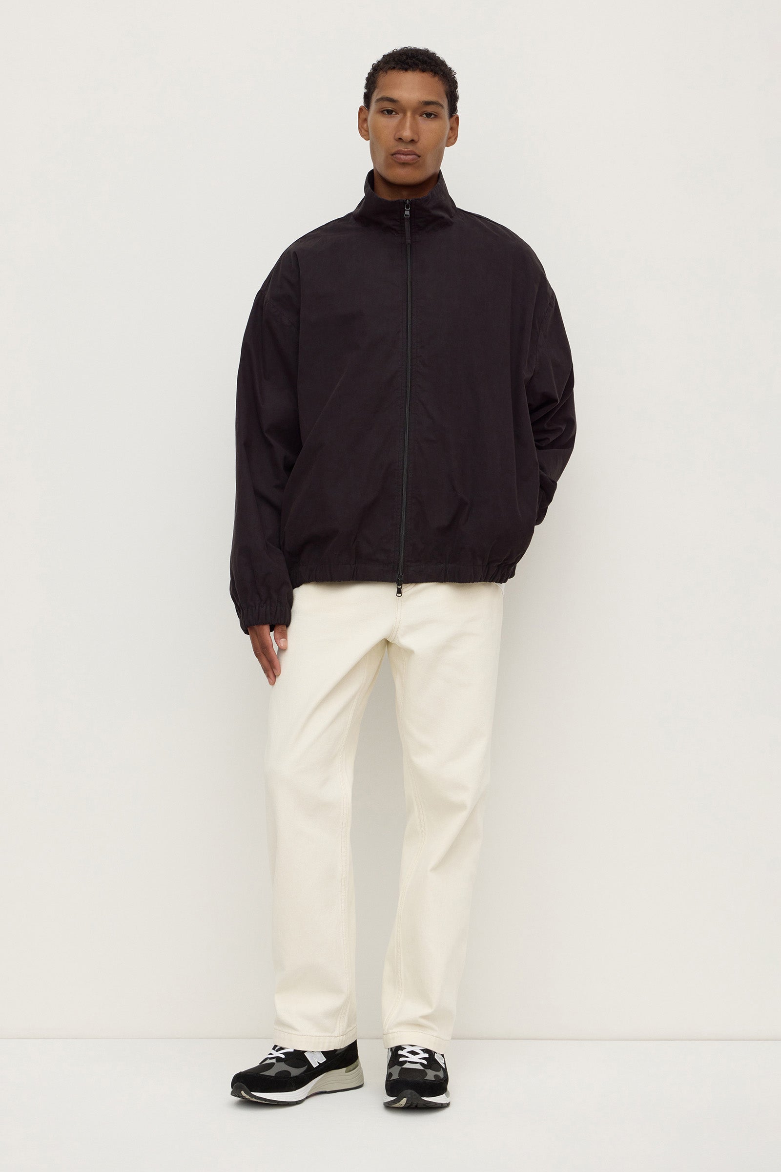Regular Fit Black Cotton Jacket