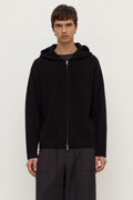 Standard Fit Black Knit Zip Hoodie