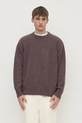 Relaxed Fit Bark Boucle Cashmere Crew