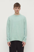 Relaxed Fit Mint Boucle Cashmere Crew