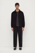 Classic Fit Black Wool Bomber Jacket