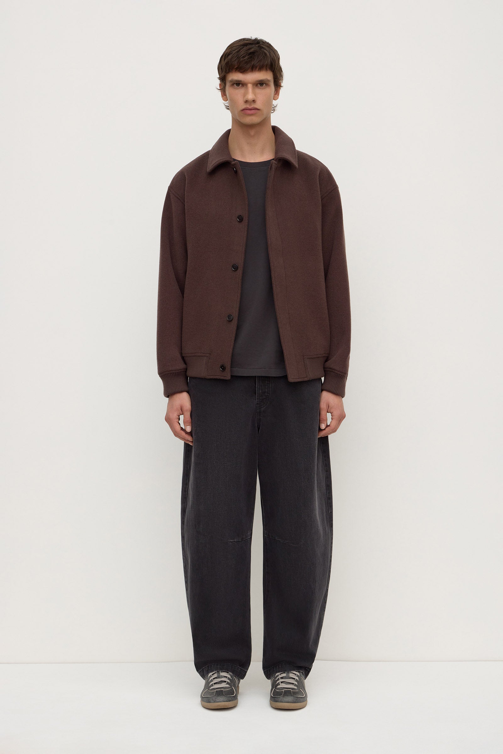 Classic Fit Ganache Wool Bomber Jacket