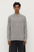 Relaxed Fit Grey Marle Wool Blend Knit