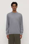Classic Fit Grey Marle Cashmere Crew Neck