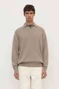 Classic Fit Ash Grey Cashmere Polo