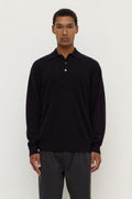 Classic Fit Black Cashmere Polo