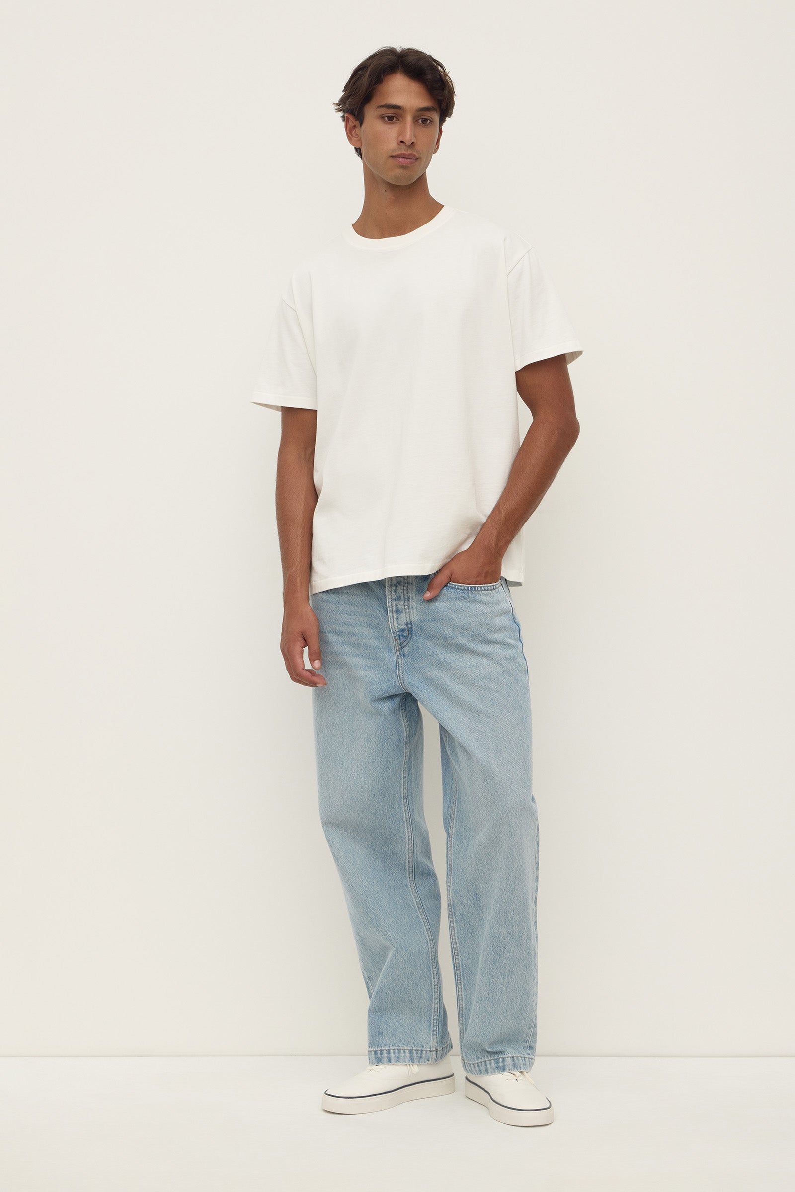 Relaxed Fit Indigo Fade Denim Jean