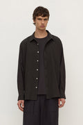 Standard Fit Moss Black Cotton Long Sleeve Shirt