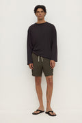 Standard Fit Dark Military Swim Short
