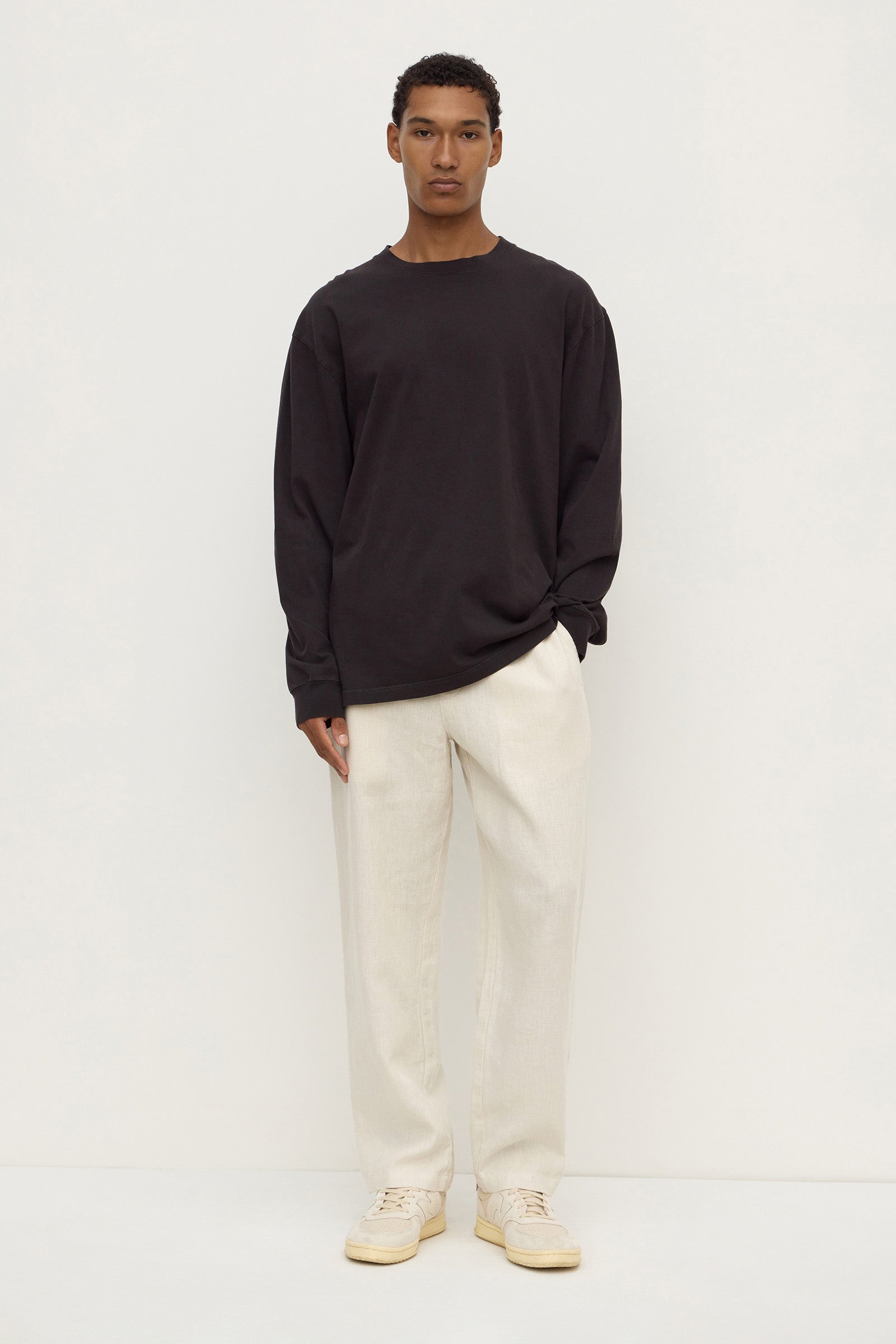Relaxed Fit Limestone Linen Pant