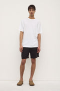 Relaxed Fit Black Linen Short